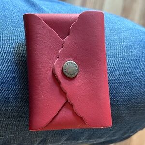 Red Leather Card Holder Mini PLG